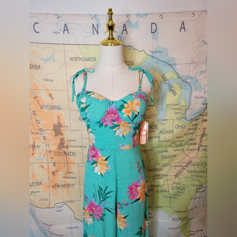 NWT Adorable Gianni Bini Long Pant Jumpsuit Beautiful Summer Colors Size S - Picture 2 of 16